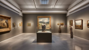 A virtual tour showcasing the highlights of Museum.ch, depicting stunning artworks, historical artifacts, and interactive exhibits, all presented within a