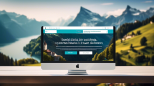 Create an image of a modern and sleek computer screen displaying the homepage of Help.ch, an online assistance platform in Switzerland. The website should